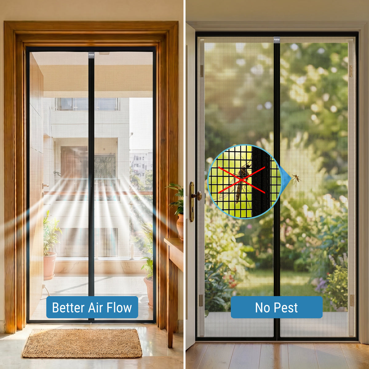 Phifer Auto Close Magnetic Mosquito Screen for Doors - Lite
