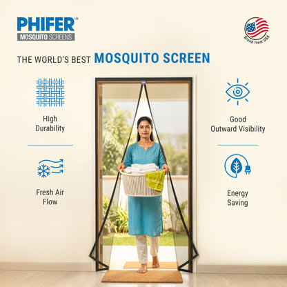 Phifer Auto Close Magnetic Mosquito Screen for Doors - Lite
