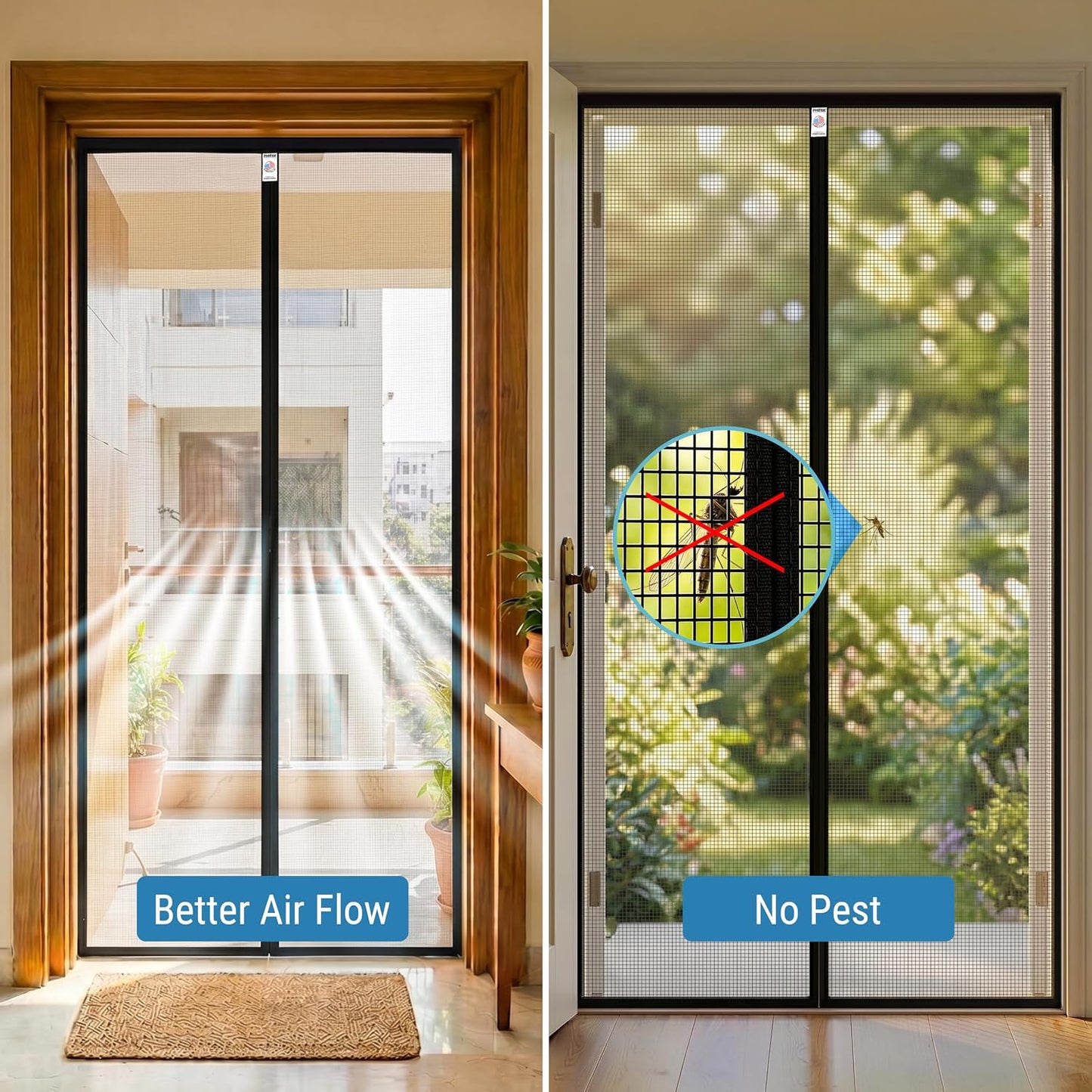 Auto Close Magnetic Mosquito Screen - Pro