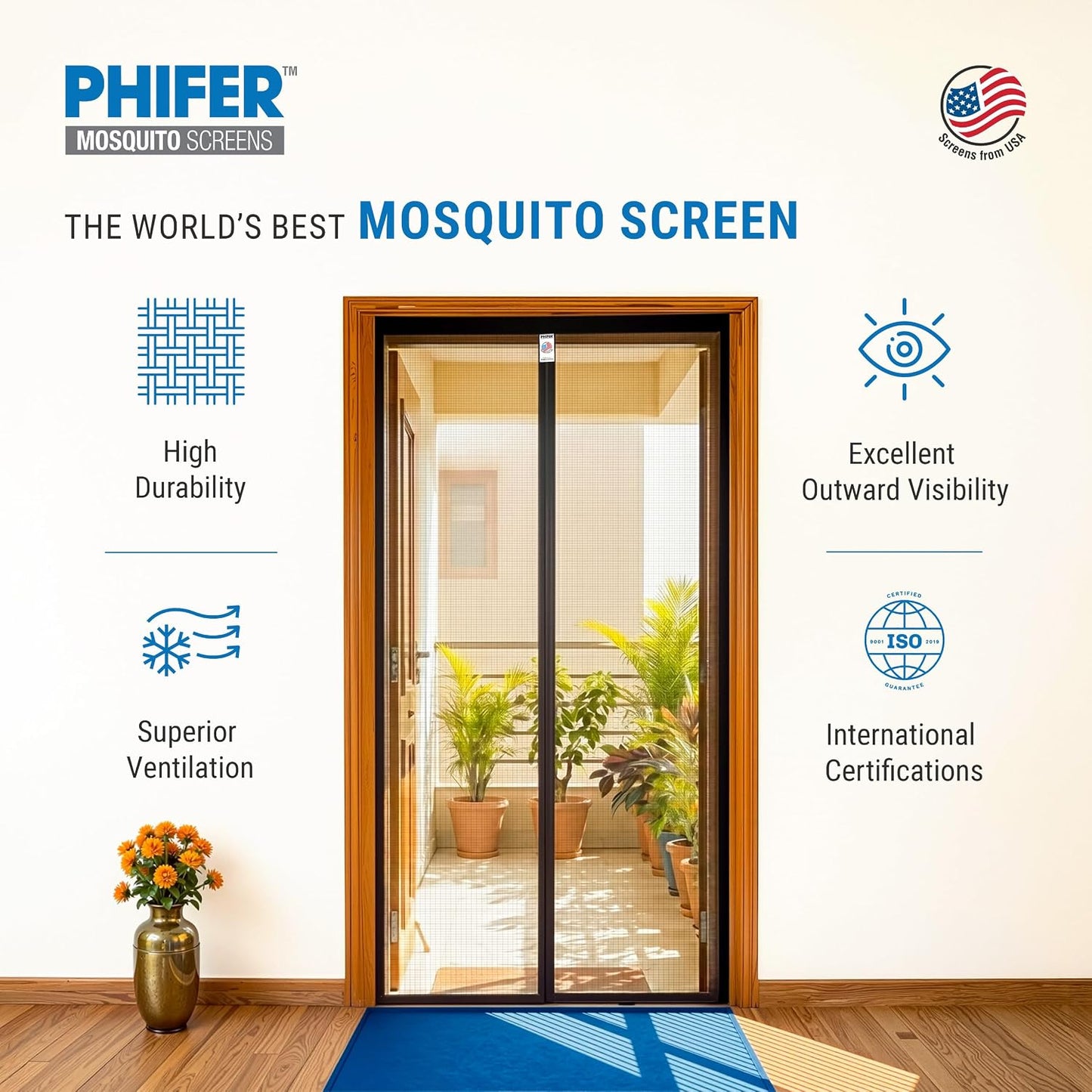 Auto Close Magnetic Mosquito Screen - Pro
